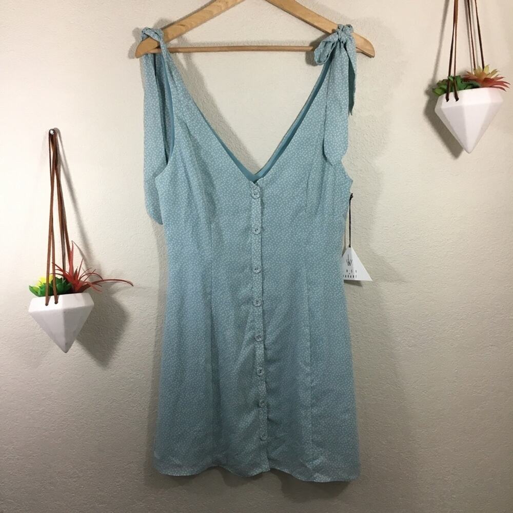 NWT LF | Lost + Wander blue ditsy floral mini dress Small